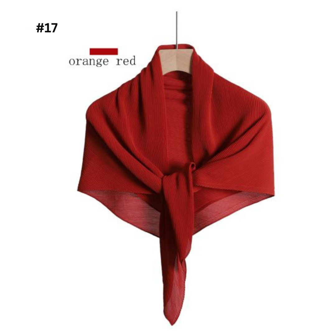 Pleated Plain Square Scarf 2.5 Muh, (100cm)