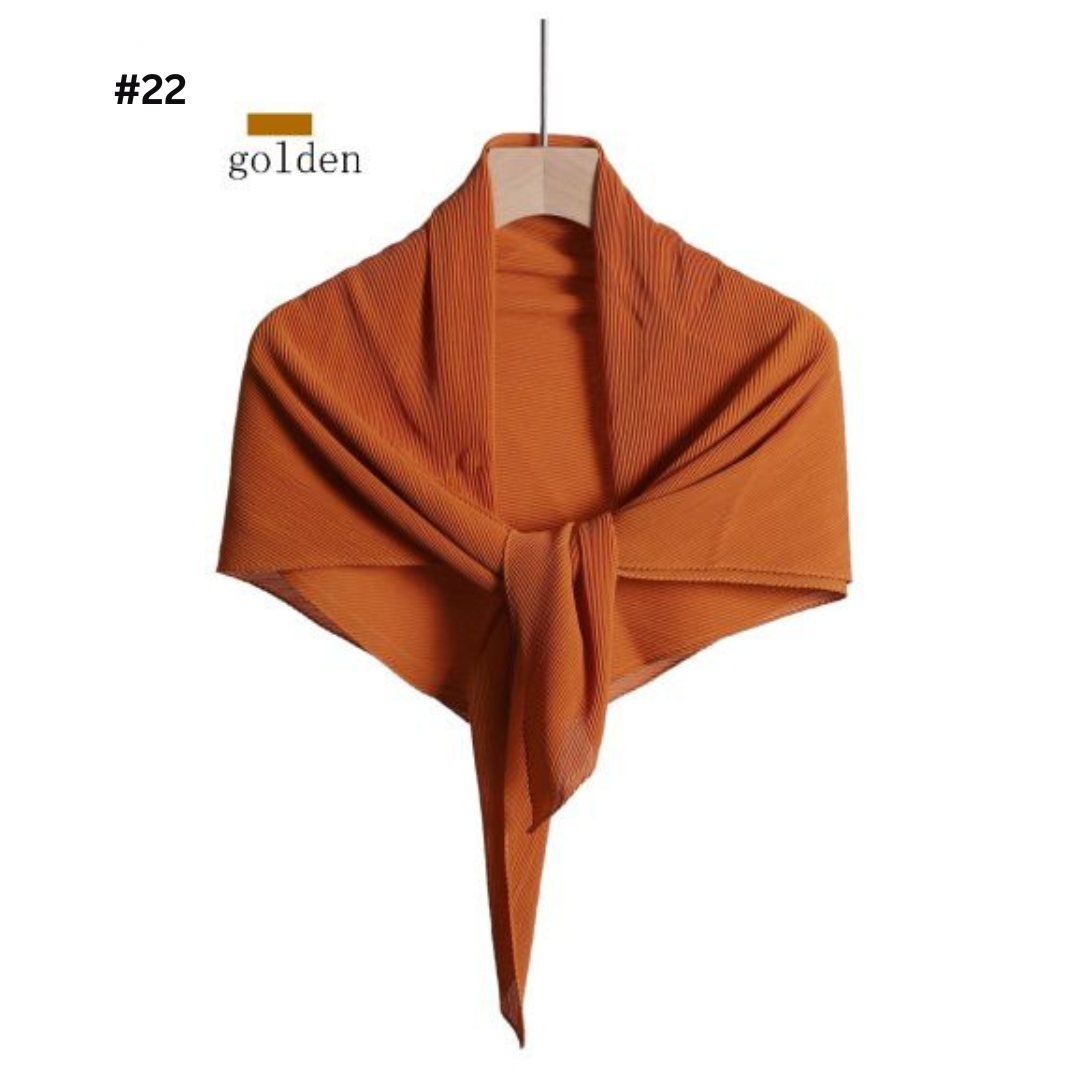 Pleated Plain Square Scarf 2.5 Muh, (100cm)