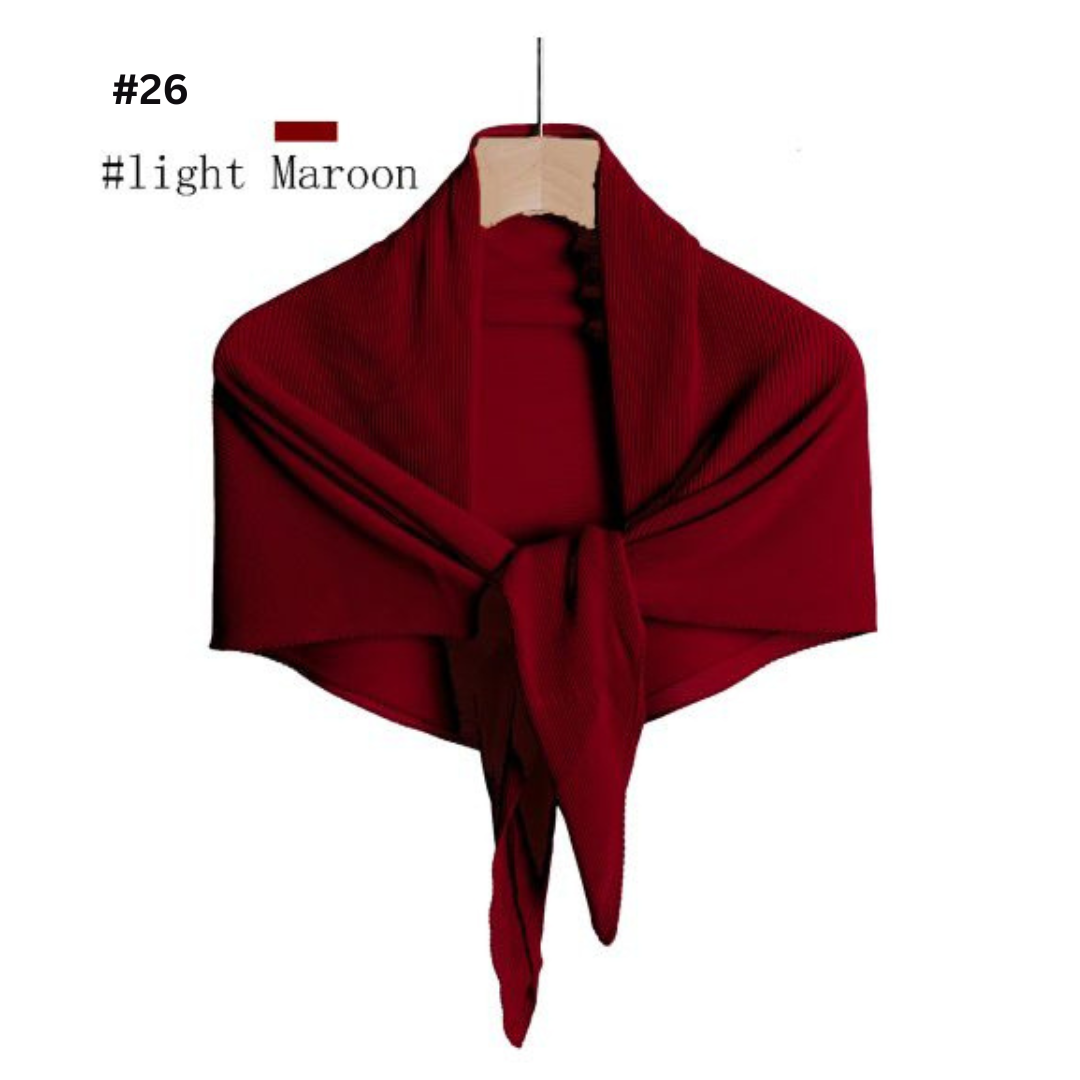 Pleated Plain Square Scarf 2.5 Muh, (100cm)