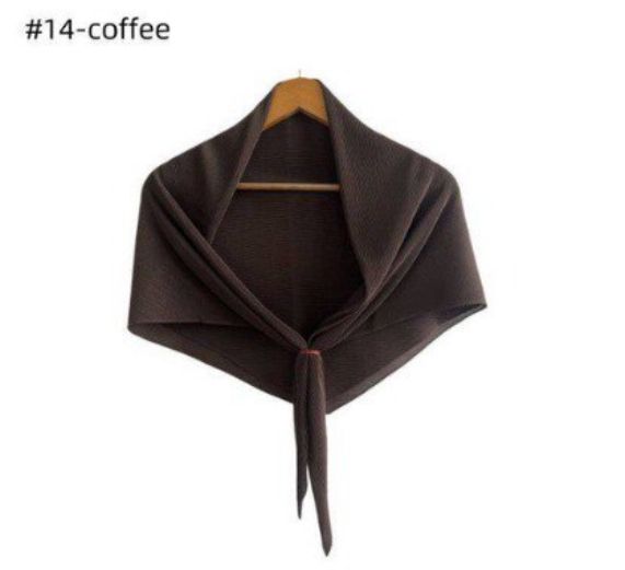 Chiffon Pleated Square Scarf Plain Color