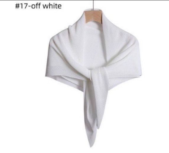 Chiffon Pleated Square Scarf Plain Color